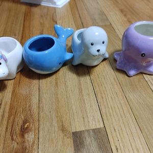 Sea animals and unicorn planters